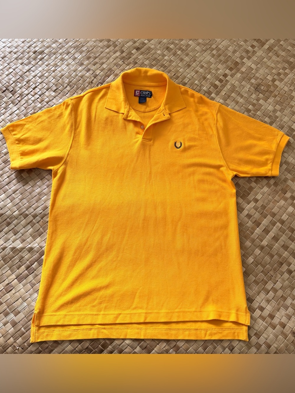 Vintage Men’s Chaps Ralph Lauren Yellow Gold Polo Shirt Large 90s 2000s